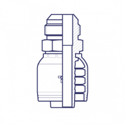 Фитинг для РВД Tieffe JIC наружная резьба конус 37° (серия H) предпрессованный - HX0608MI