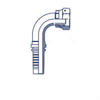 Фитинг для РВД Powermaster DK внутренняя резьба - угол 90° обжатая гайка - 20191-36-16T-PM