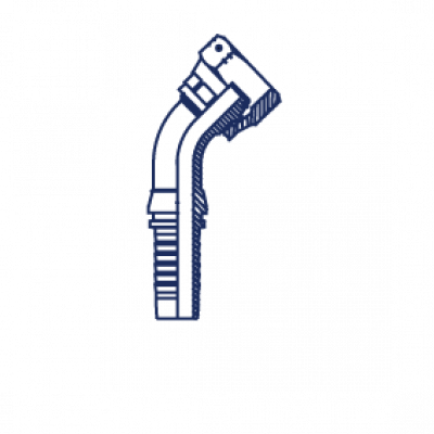 Фитинг для РВД Powermaster DKO-L внутренняя резьба обжатая гайка угол 45° - 20441-12-04-PM