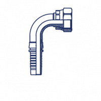 Фитинг для РВД POWERMASTER ORFS внутренняя резьба обжатая гайка угол 90° - 24291-04-04T-PM