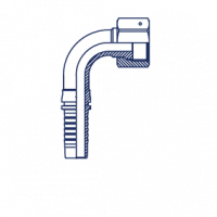 Фитинг для РВД POWERMASTER ORFS с внутренней резьбой, угол 90° - 24291-06-05T-PM