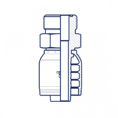 Фитинг для РВД Tieffe предпрессованный ORFS наружная резьба (серия H) - HX0610MRS