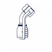 Фитинг для РВД Tieffe предпрессованный ORFS внутренняя резьба угол 45° - накидная гайка (серия H) - HX0404FRS45