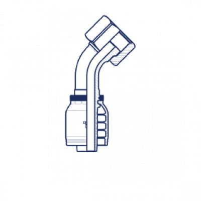 Фитинг для РВД Tieffe предпрессованный ORFS внутренняя резьба угол 45° - накидная гайка (серия H) - HX1616FRS45