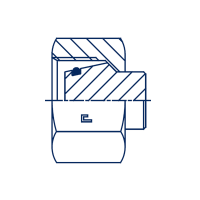 Заглушка V Коническая резьба 24° с уплотнительным кольцом VP и гайкой - 107304-D