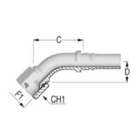Фитинг для РВД Alfagomma JIC Interlock внутренняя резьба 45 градусов - H1722542-121200