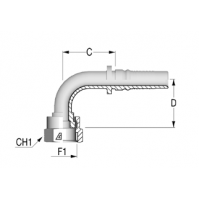 Фитинг для РВД Alfagomma ORFS Interlock внутренняя резьба 90 градусов - H1722491-121200