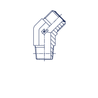 Угловой штуцер NPTF 45° уплотнение тип C - 404001