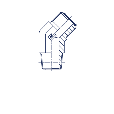 Угловой штуцер NPTF 45° уплотнение тип C - 404013