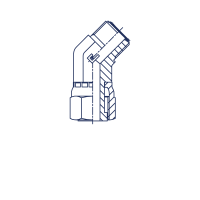 Соединение проходное PN Угол 45° обж. гайка - 407301