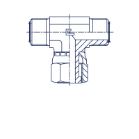 Соединение проходное PN Т-образное обж. гайка - 407501