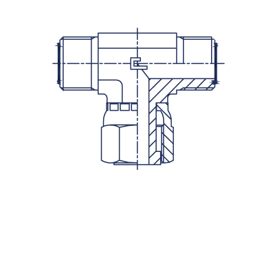 Соединение проходное PN Т-образное обж. гайка - 407506