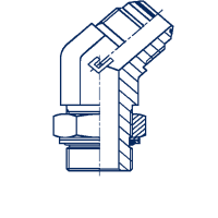 Штуцер ввертной регулируемый FR Угол 45° UNF/UN-2A, уплотнение тип G - 214907.3