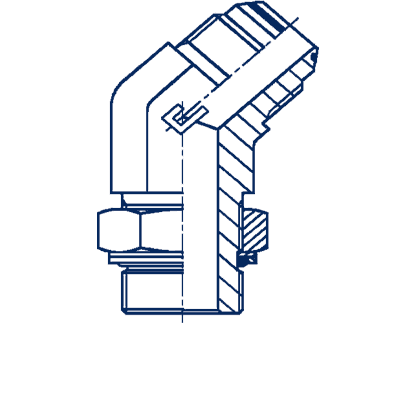 Штуцер ввертной регулируемый FR Угол 45° метрический, уплотнение тип G - 214805.3