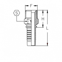 Фитинг для РВД Tieffe CX NPTF конус 60° наружняя резьба SAE J516 - CX0302NPT