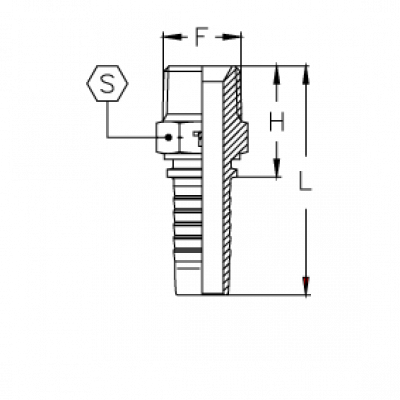 Фитинг для РВД Tieffe CX NPTF конус 60° наружняя резьба SAE J516 - CX0404SPT