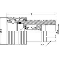 Быстроразъемное соединение БРС ISO A BSP Розетка - БРС ISO A BSP 1 - D1 Розетка VSAA - VSAA25F