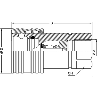 Быстроразъемное соединение БРС ISO A BSP Розетка - БРС ISO A BSP 1/2 - D1/2 Розетка VSAA - VSAA13F