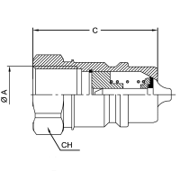 Быстроразъемное соединение БРС ISO A BSP Ниппель - БРС ISO A BSP 1 - D1 Ниппель VSAA - VSAA25M