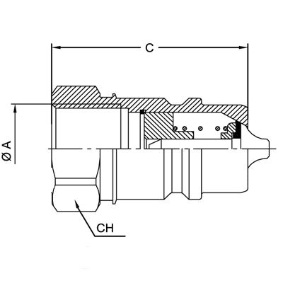 Быстроразъемное соединение БРС ISO A BSP Ниппель - БРС ISO A BSP 2 - D2 Ниппель VSAA - VSAA50M