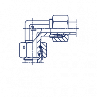 Соединение проходное с накидной гайкой PN Угол 90° в сборе с В4 - 604204.4
