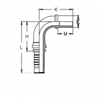 Фитинг универсальный CX BEL угол 90° DIN 2353 - ISO 8434-1 - CX0306ET90