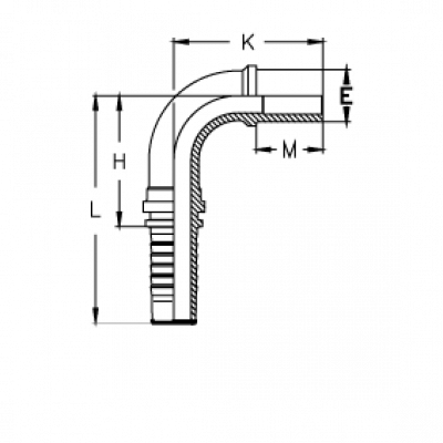 Фитинг универсальный CX BEL угол 90° DIN 2353 - ISO 8434-1 - CX0306ET90