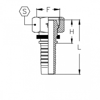 Фитинг для РВД Tieffe DKL Внутренняя резьба - CX06FM12L