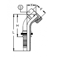 Фитинг для РВД Tieffe DKL Внутренняя резьба угол 45° - CX04FM8L45
