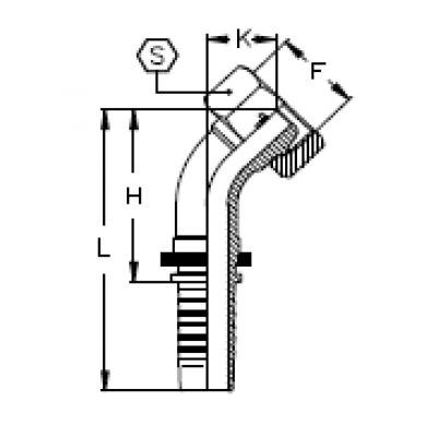 Фитинг для РВД Tieffe DKL Внутренняя резьба угол 45° - CX08FM15L45