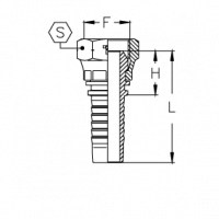 Фитинг для РВД Tieffe DKM Внутренняя резьба обжатая гайка - CX03FW10C