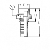 Фитинг для РВД Tieffe DKM Наружная резьба - CX03MW10C