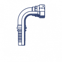 Фитинг для РВД Powermaster DKI внутренняя резьба обжатая гайка угол 90° - 20791-05-05-PM