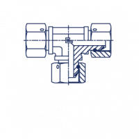 Соединение проходное гайка-гайка PS T-образное BSP с накидной гайкой - 307001