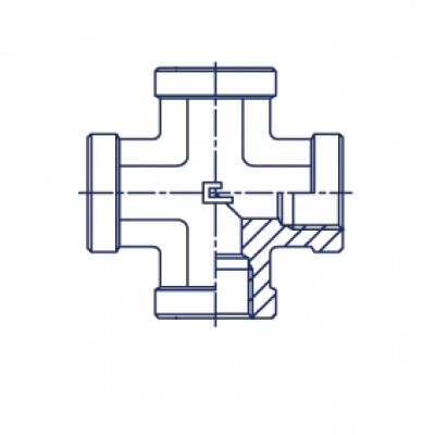 Соединение проходное гайка-гайка PS Крестовые BSP - 305206