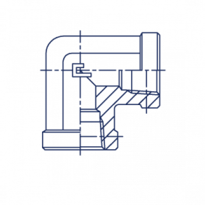 Соединение проходное гайка-гайка PS Угловой адаптер BSP 90° - 304208