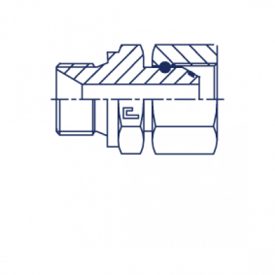 Соединение проходное штуцер-гайка PF Прямой адаптер BSP с накидной гайкой - 301609