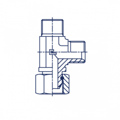 Соединение проходное штуцер-гайка PF L-образное BSP с накидной гайкой - 306605