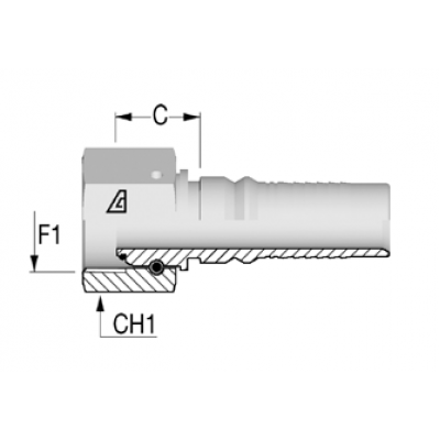 Фитинг для РВД Alfagomma BSP Interlock конус 60° внутренняя резьба - H1720812-242400