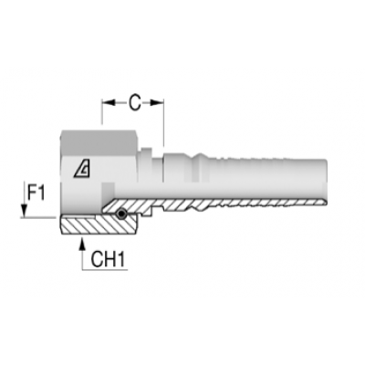 Фитинг для РВД Alfagomma JIC Interlock конус 74° внутренняя резьба - H1722512-161600