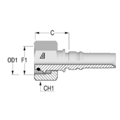 Фитинг для РВД Alfagomma DKO-S Interlock конус 24° внутренняя резьба - H1721612-245200