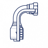 Фитинг предпресованный BSP внутренняя резьба конус 60° угол 90° - предварительно обжатая гайка BS 5200 - ISO 12151-6 (серия H) - HX0302FGP90