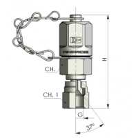 Контрольная точка 16x2 - JIC (Г) 1/2-20 (накидная гайка, металл.) S11512203C