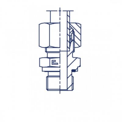 Штуцер ввертной F 24 Прямой метрический уплотнение тип Е в сборе с В3 - 100620