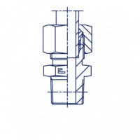 Штуцер ввертной F 24 Прямой метрический конус уплотнение тип С в сборе с В4 - 101919.4