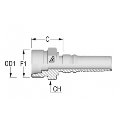 Фитинг для РВД Alfagomma DKO-S Interlock конус 24° наружная резьба - H1711210-164200
