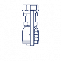 Фитинг для РВД Tieffe предпрессованный ORFS внутренняя резьба двойная шестигранная гайка - предварительно обжатая гайка (серия H) - HX0404FRC