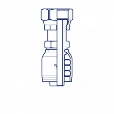 Фитинг для РВД Tieffe предпрессованный ORFS внутренняя резьба двойная шестигранная гайка - предварительно обжатая гайка (серия H) - HX0506FRC