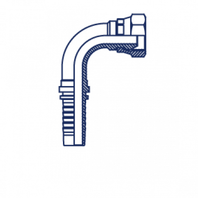 Фитинг BSP с внутренней резьбой и обжатой гайкой, угол 90° POWERMASTER - 22691-16-16-PM