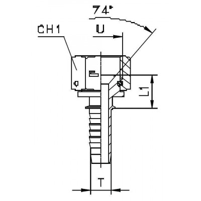 Фитинг CAST DN 06 JIC (Г) 7/16 (штифтованная гайка) 801803